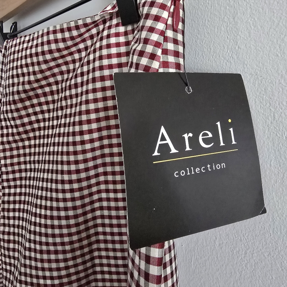 NWT Vintage Areli Red Check Maxi Skirt Size 4 - Picture 3 of 10
